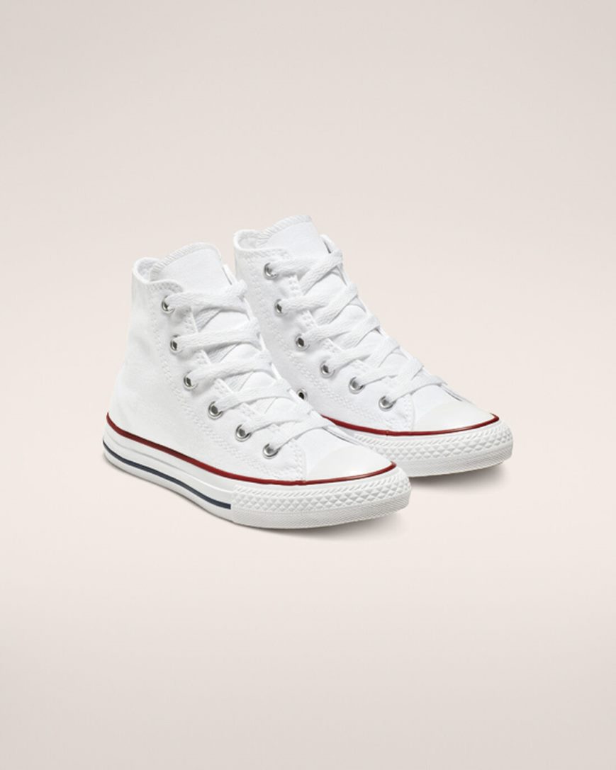 Chlapecké Boty Vysoké Converse Chuck Taylor All Star Classic Bílé | CZ BFNV49